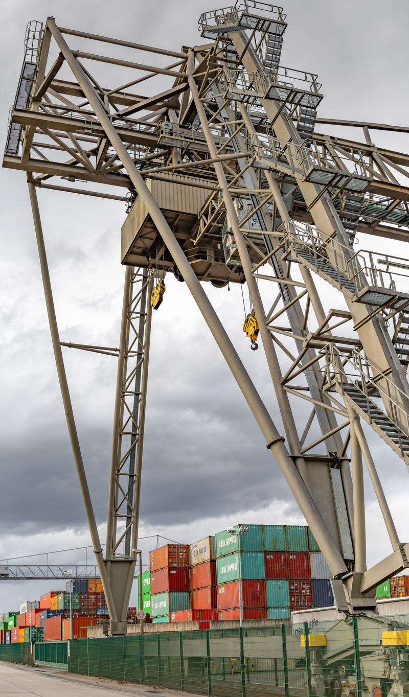 cargo container, inland port, container port, industry, 8K, shipping, no people, crane, container, water, nature, harbor, marketing hub, commercial dock