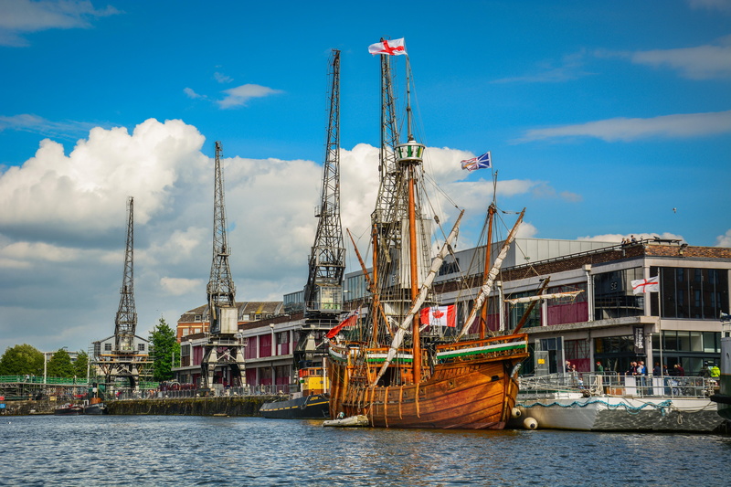 industry, water, cityscape, tourism, transportation, harbor, no people, quay, machinery, sailboat, industrial, uk, boat, bristol, floating, city, day, built structure