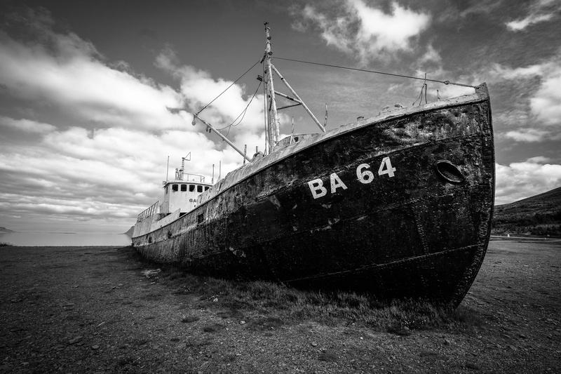 abandoned, water, deterioration, tanker, photography, sand, transportation, no people, old, cloud, land, beach, grayscale, 4K, sea, freighter, travel