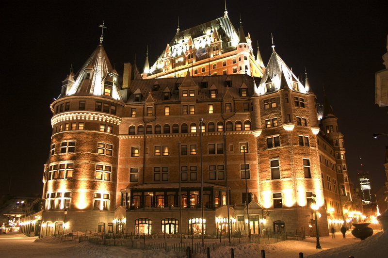 architecture, night time, urban Scene, famous Place, night, canada, illuminated, Chateau Frontenac, lighted, mansion, château frontenac, chateau  frontenac