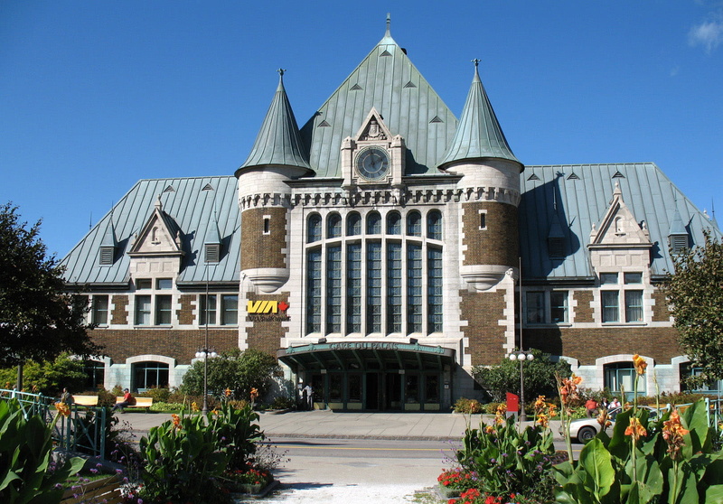 architecture And Buildings, built Structure, history, gare, building, Train Station, clear sky, flowerbed, nature, city, quebec, flower, train, the past
