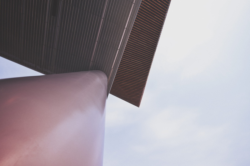 outdoors, building exterior, home decor, pattern, handrail, canopy, window, vancouver convention centre, sunlight, canada, architecture, vancouver, sky