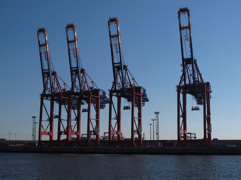 water, Hamburg, 2K, technology, commercial dock, cargo container, industry, machinery, nautical vessel, harbour cranes, architecture, transportation, crane - construction machinery
