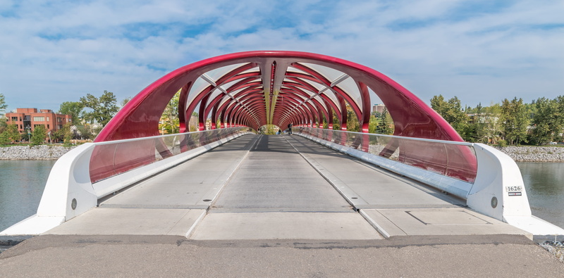close-up, bridge, outdoor play equipment, Calgary, pedestrian, direction, sky, long, architecture, park, 5K, white, connection, day, photo, cloud - sky
