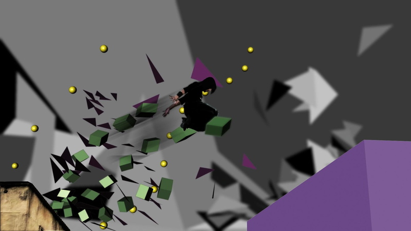 parkour, geometric, jump, abstract, 1080P, running, 3d and abstract, leap, shapes