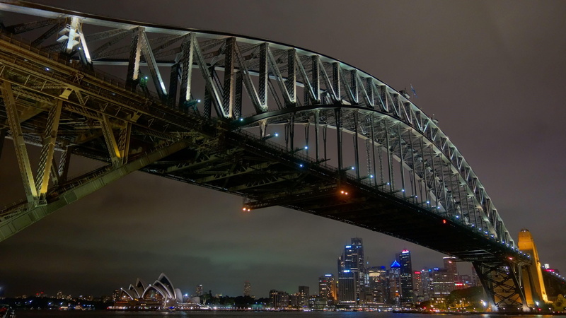sky, transportation, nature, sydney harbour bridge, australia, illuminated, built structure, river, sydney, travel destinations, cityscape, outdoors, water