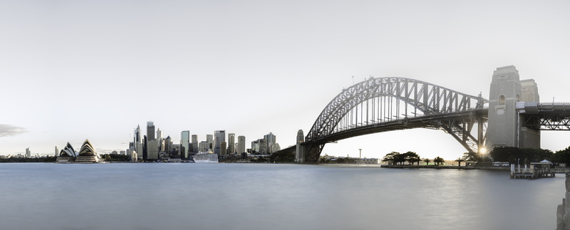 no people, sky, landscape, harbour, bridge, building exterior, side, daytime, office building exterior, australia, outdoors, sidney, river, built structure