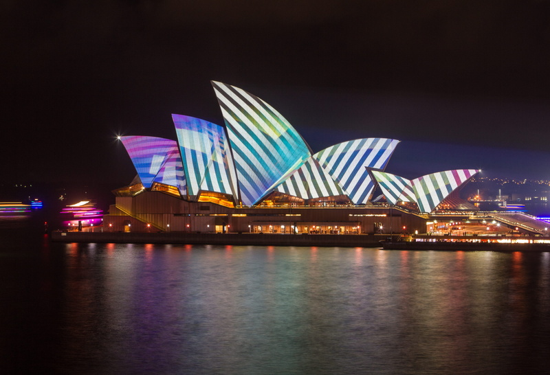 arts culture and entertainment, built structure, town, travel, opera, office building exterior, colour, illuminated, light, cityscape, water, house, nightlife