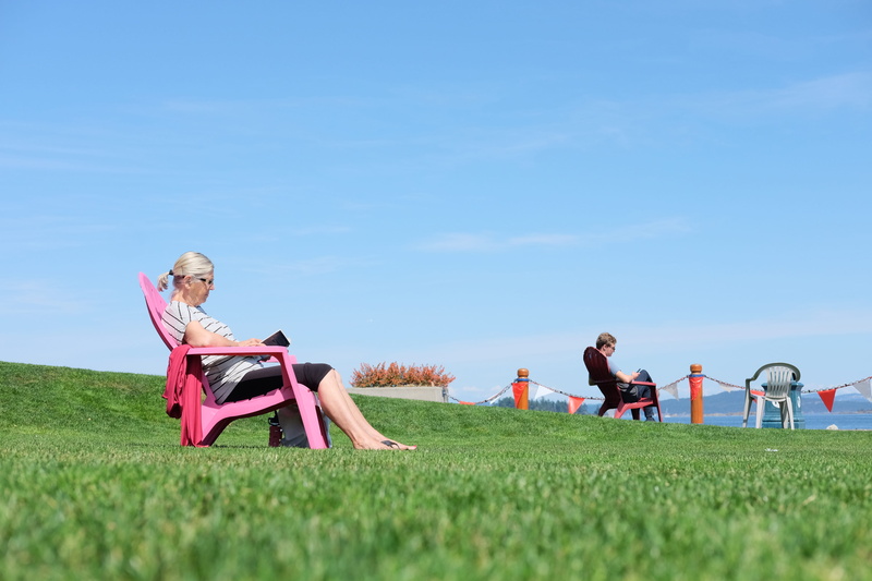 white, pink, grass, sidney, males, females, girls, sky, lawn, pre-adolescent child, armchair, nature, leisure activity, woman, childhood, full length, chair