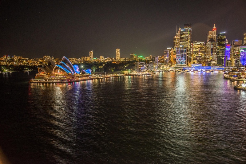 house, opera, no people, building, built structure, buildings, light show, river, time, office building exterior, sydney opera house, building exterior