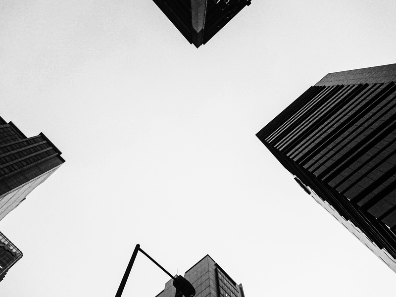 no people, city, Glass, nature, Street lamps, copy space, outdoors, office, 4K, modern, clear sky, day, sky, tall - high, skyscraper, building exterior
