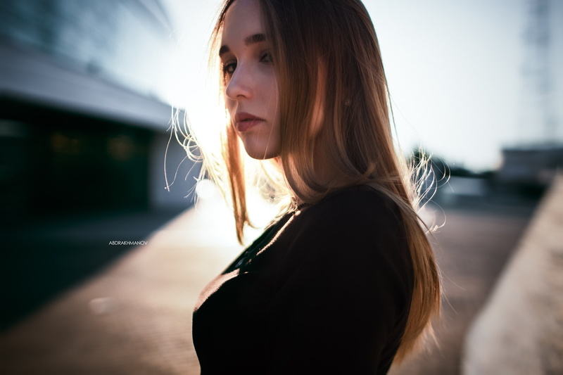 depth of field, portrait, face, Lenar Abdrakhmanov, women, 1080P, blonde