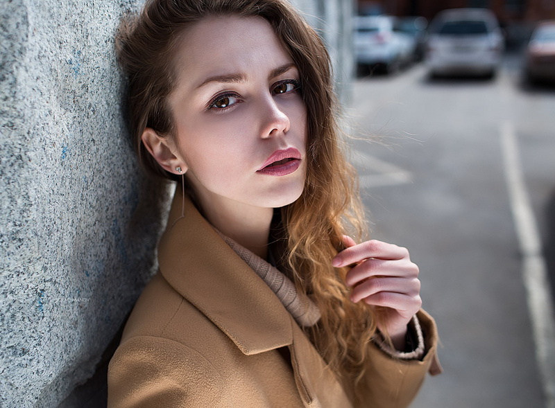 model, women, Lenar Abdrakhmanov, coats, 2018 (Year), 1080P, face, women outdoors, urban
