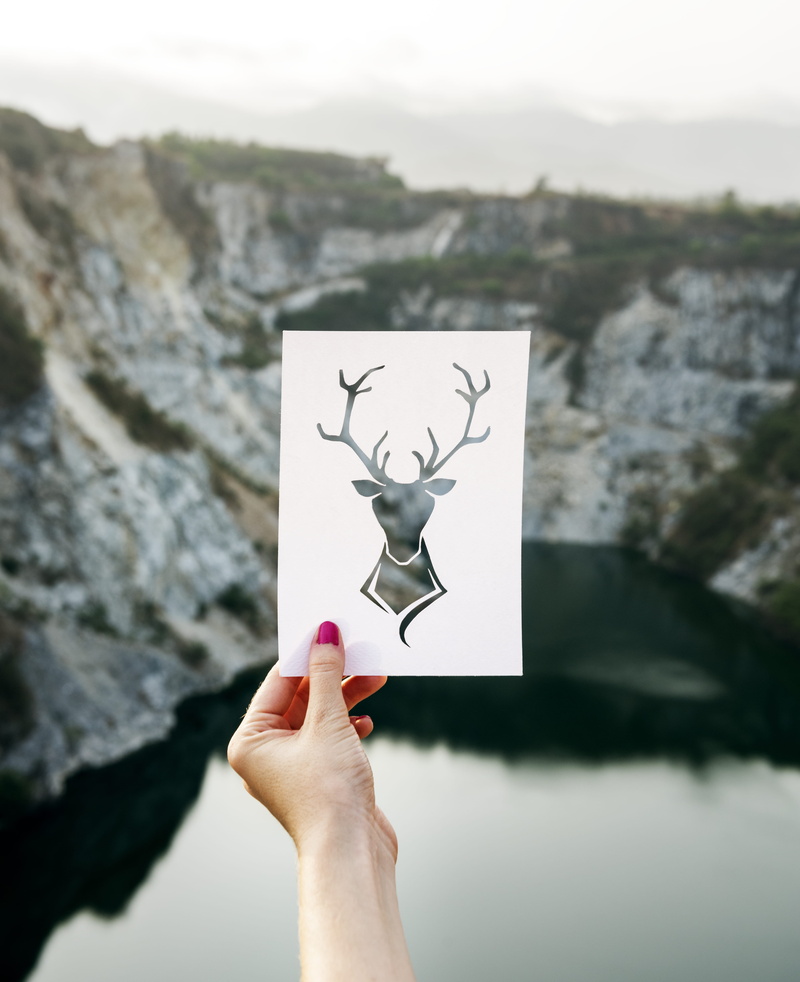 rock, leisure activity, focus on foreground, personal perspective, water, paper, lifestyles, 5K, human finger, serenity, human hand, nature, mountain