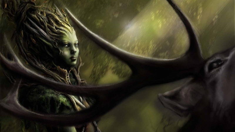 Woman, 1080P, Women, Deer, Fantasy