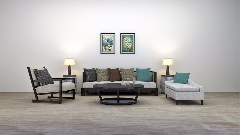 domestic room, chair, home interior, living room, frame, table, electric lamp, 1080P, no people, sofa, empty, armchair, lighting equipment, wall - building feature