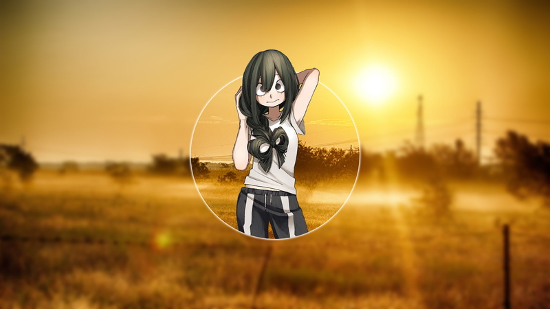 anime, anime girls, Boku no Hero Academia, picture-in-picture, Tsuyu Asui, 1080P