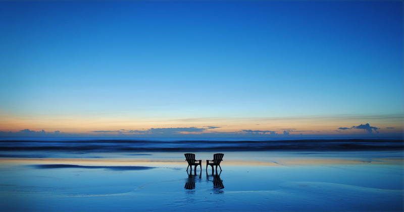 scenics - nature, nature, sky, beach, togetherness, leisure activity, sea, two, sunset, HD, tranquility, domestic, fullscreen, real people, adirondack