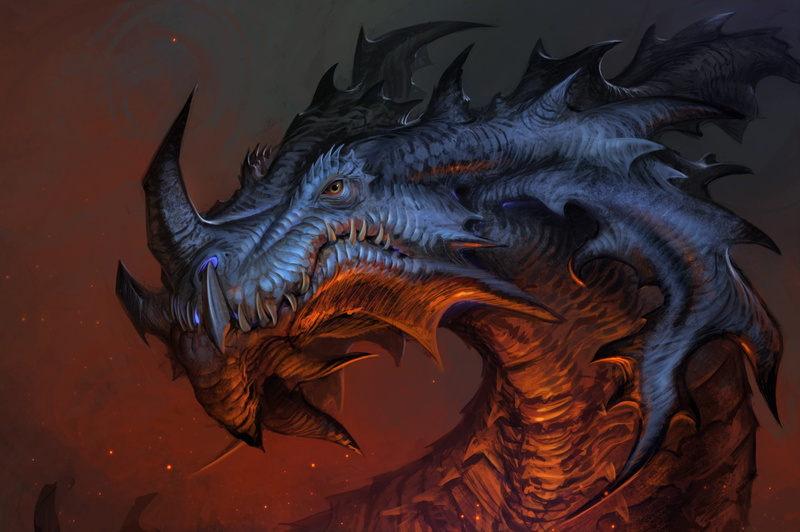 1080P, background, fiction, art, Smaug, look, dragon, Mosh