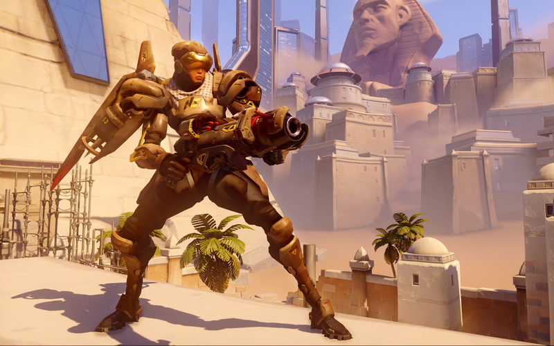religion, sculpture, statue, real people, Overwatch, 4K, outdoors, built structure, architecture, art and craft, Pharah (Overwatch), building exterior