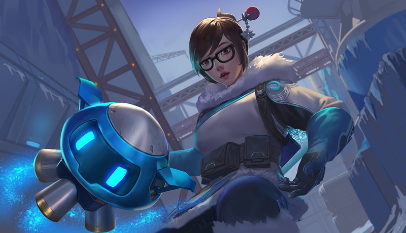 portrait, real people, casual clothing, one person, smiling, Overwatch, young adult, full length, young women, front view, lifestyles, Mei (Overwatch)