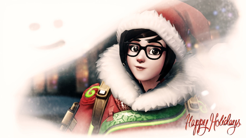 front view, portrait, young women, adult, creativity, lifestyles, beautiful woman, one person, Overwatch, Christmas, art and craft, outdoors, Mei (Overwatch)