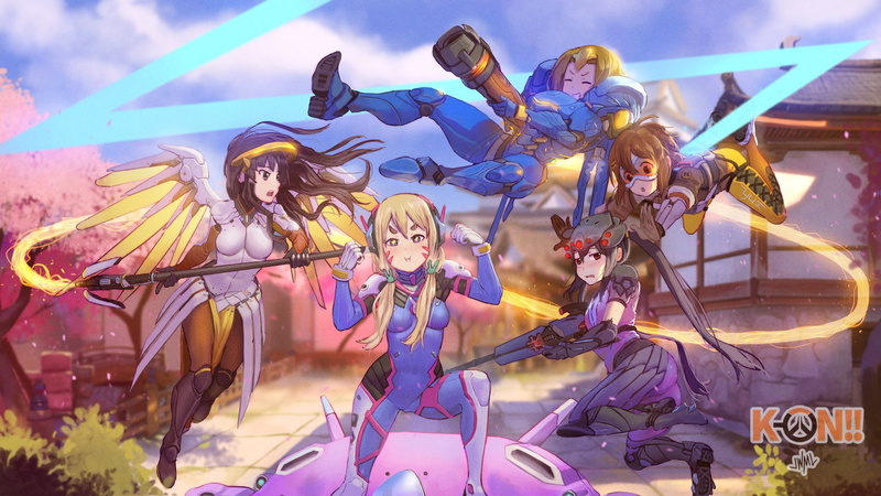 Mercy (Overwatch), Pharah (Overwatch), 1080P, K-ON!, D.Va (Overwatch), Widowmaker (Overwatch), overwatch