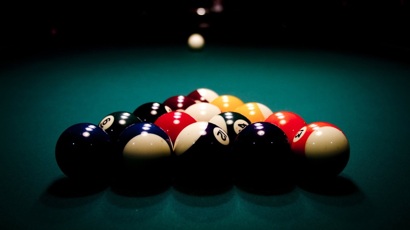 colorful, pool - cue sport, table, color, 1080P, game equipment, number, leisure games, pool table, design, no people, indoors, furniture, leisure activity