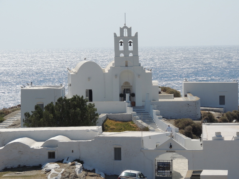 vacations, religion, greek Culture, chrisopigi monastery, oia, tower, city, cyclades Islands, place of worship, no people, building exterior, nature, monastery