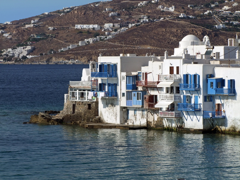 waterfront, residential district, 4K, building exterior, outdoors, built structure, aegean sea, travel destinations, mountain, beauty in nature, greek island