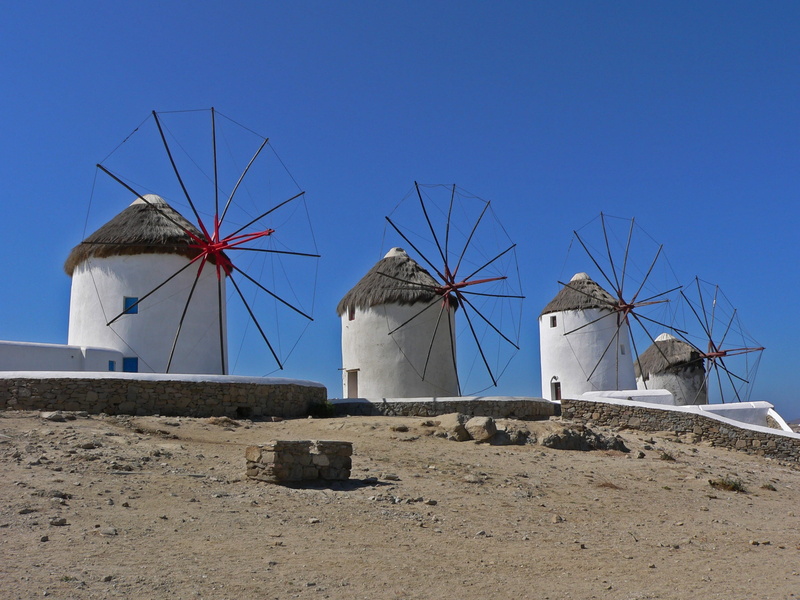 water, environment, blue, alternative energy, mykonos, built structure, building exterior, renewable energy, fuel and power generation, land, outdoors