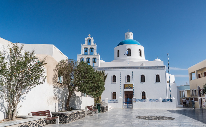 spirituality, europe, built structure, white color, island, tree, clear sky, summer, white, mediterranean, santorini, famous, building exterior, village