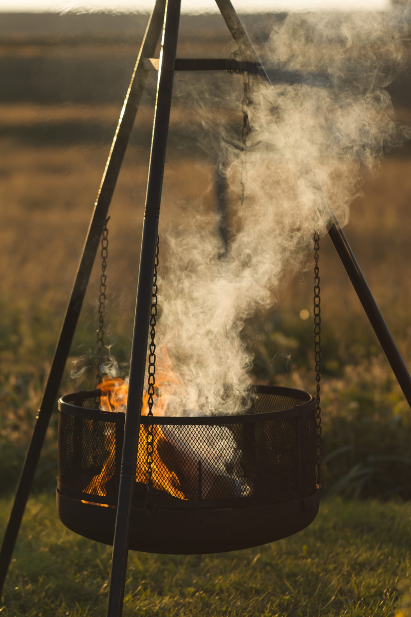 smoke - physical structure, cozy, environment, pit, wood, firepit, snug, metal, hearth, grass, wood - material, burning, bålpanne, brown, bbq, nature, motion