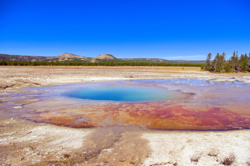 park, environment, mountain, geothermal, yellowstones opal pool, landscape, minerals, 2K, outdoors, water, opal, sky, national, thermal, nature, lake