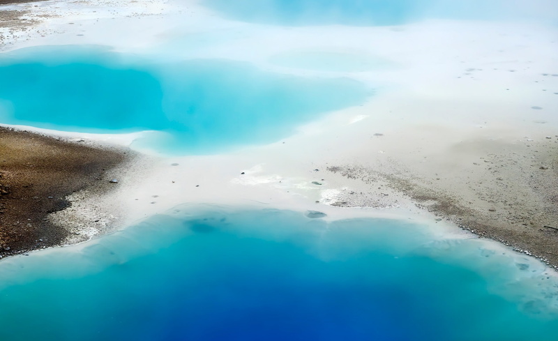 tranquility, yellowstone national park, Steam, lagoon, heat - temperature, United States, outdoors, Springs, thermal, turquoise colored, national, no people