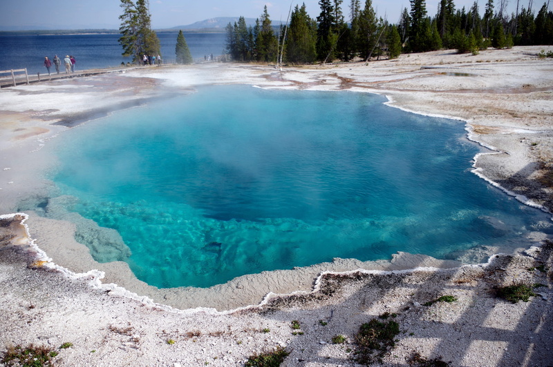 nature, day, blue, west, hot, wyoming, steam, 2K, black, volcanic, america, scenics - nature, heat - temperature, thumb, basin, turquoise, west thumbs black pool