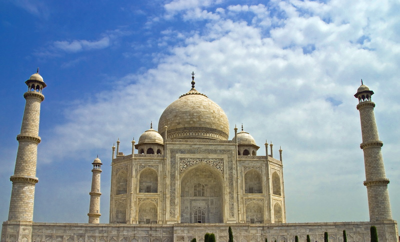 indian Culture, classical style, Taj Mahal, mughal Empire, low angle view, day, architectural column, built Structure, travel Locations, history, sky, famous Place