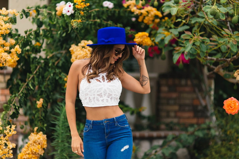 model, pants, hat, smiling, 720P, Tianna Gregory, portrait, women, women with glasses, jeans, tattoo