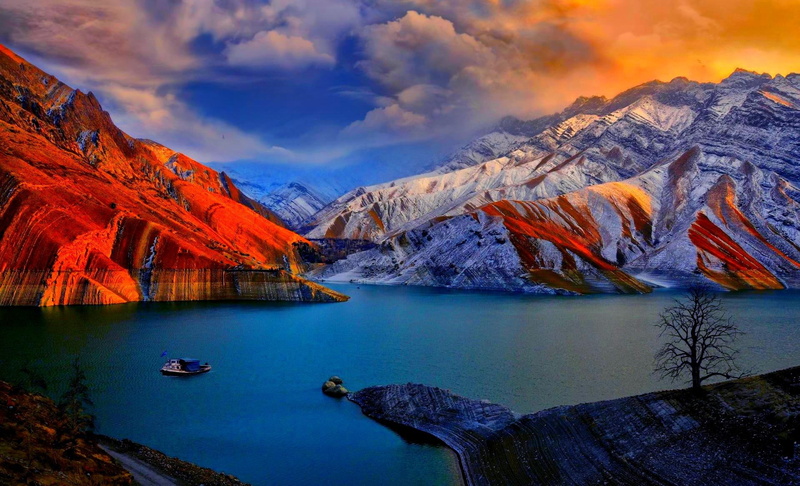 iran, dam, amir, water, mountain, 1080P, animals, kabir