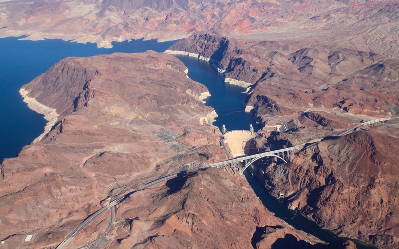 aerial view, USA, 1080P, landscape, Hoover Dam