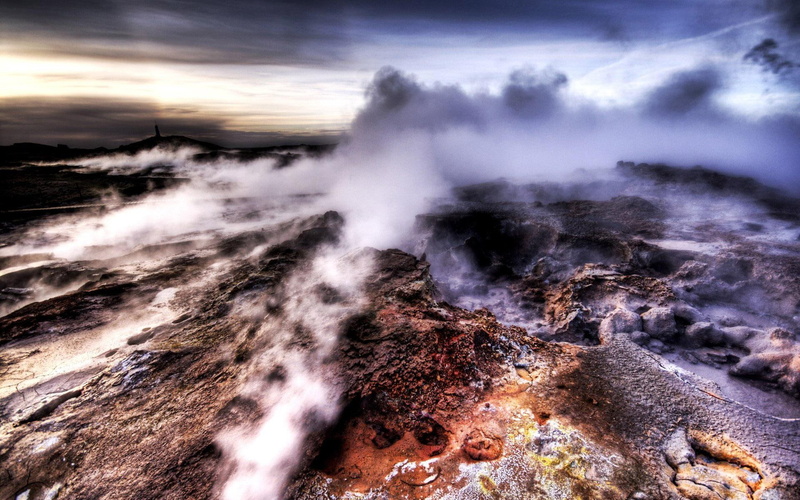 nature and landscapes, thermal, rocky, icel, lscape, steam, 1080P