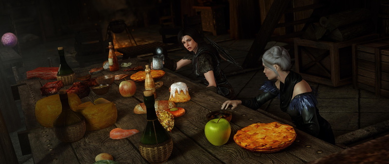 RPG, The Elder Scrolls V: Skyrim, apples, 4K, SLMP, screen shot, fantasy girl, video games, food, lydia