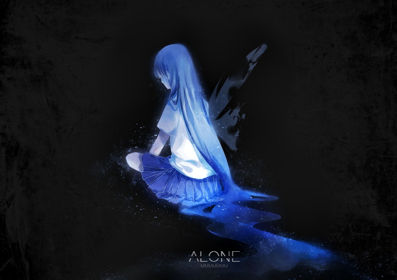 anime girl, black background, spirituality, glowing, 1080P, full length, fire, lonely, flame, nature, close-up, performance, purple, back view, dark side