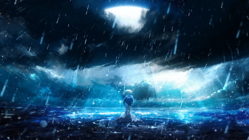 Lonely Waters, 2K, anime girls, digital art, original characters