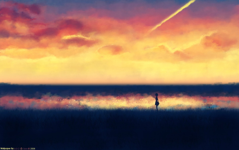 Cloud, Girl, 720P, Anime, The Girl Who Leapt Through Time, Sky, Colors, Lonely
