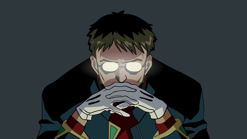 Ikari Gendo, Neon Genesis Evangelion, anime, simple background, 1080P