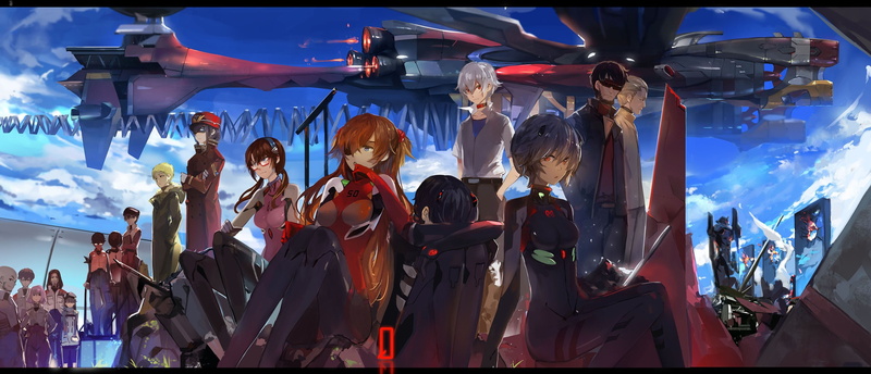 Asuka Langley Soryu, Ikari Shinji, Ayanami Rei, 2K, anime, Gendo Ikari, EVA Unit 02, Neon Genesis Evangelion