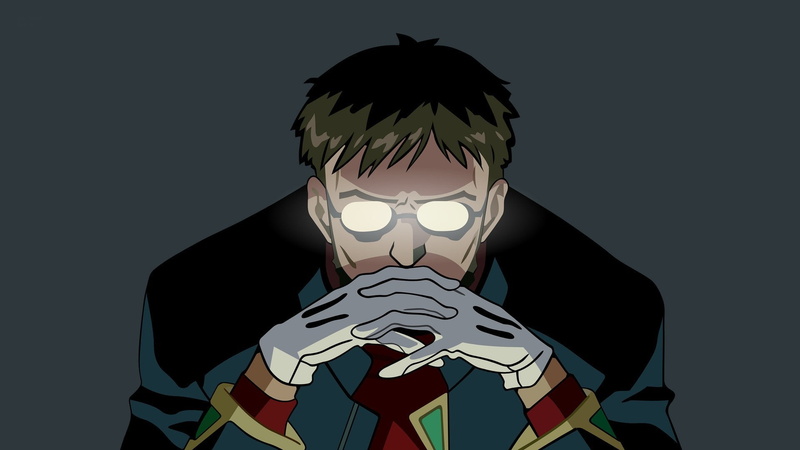 anime, Ikari Gendo, Simple Background, 1080P, Neon Genesis Evangelion