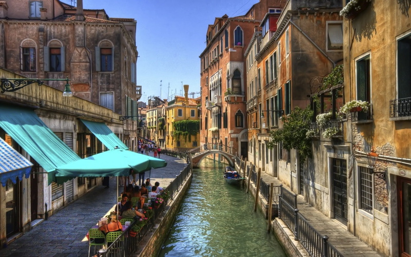Italy, hd, houses, 1080P, buildings, nature, Venice, art, boats, urban, rivers