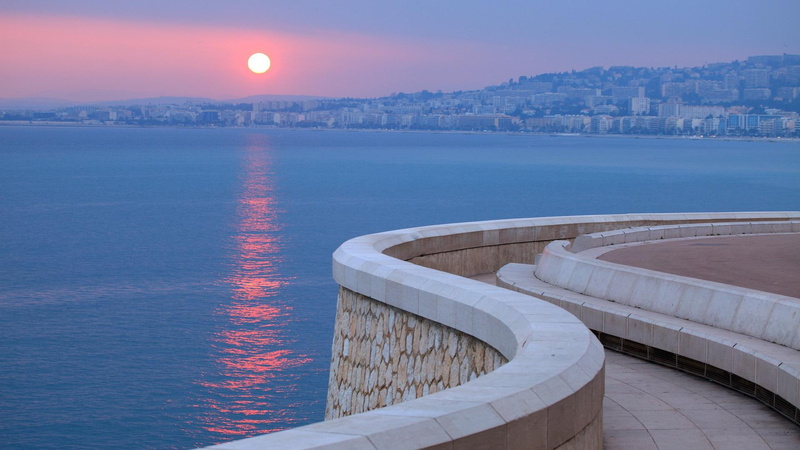 city, walk, riviera, sunset, 1080P, nature and landscapes, waterfront, french